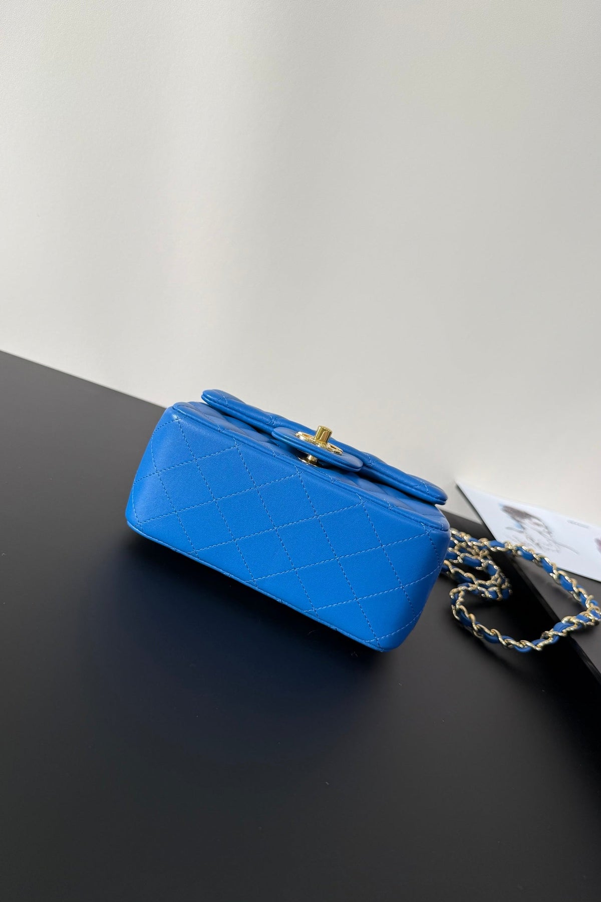 CC Flap Bag 17cm Cobalt Blue Sheepskin GHW 284816
