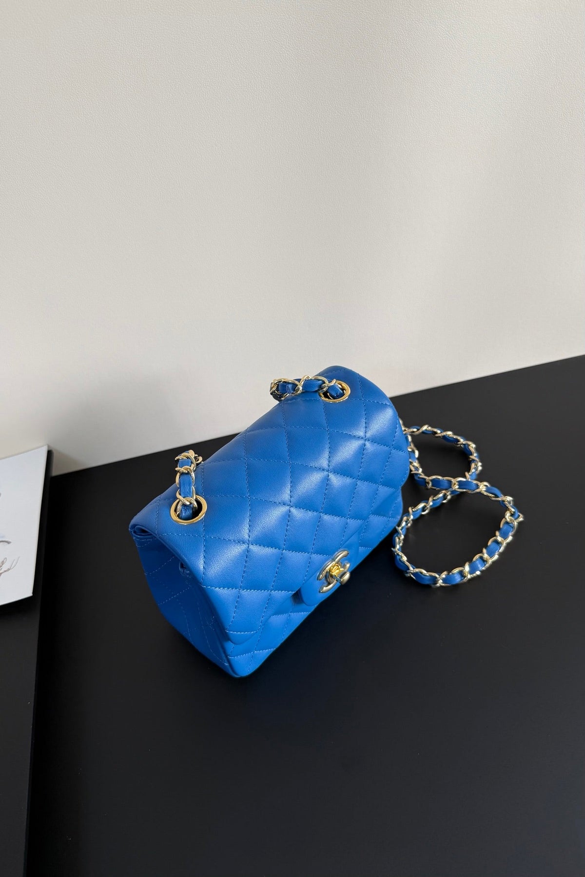 CC Flap Bag 17cm Cobalt Blue Sheepskin GHW 284816