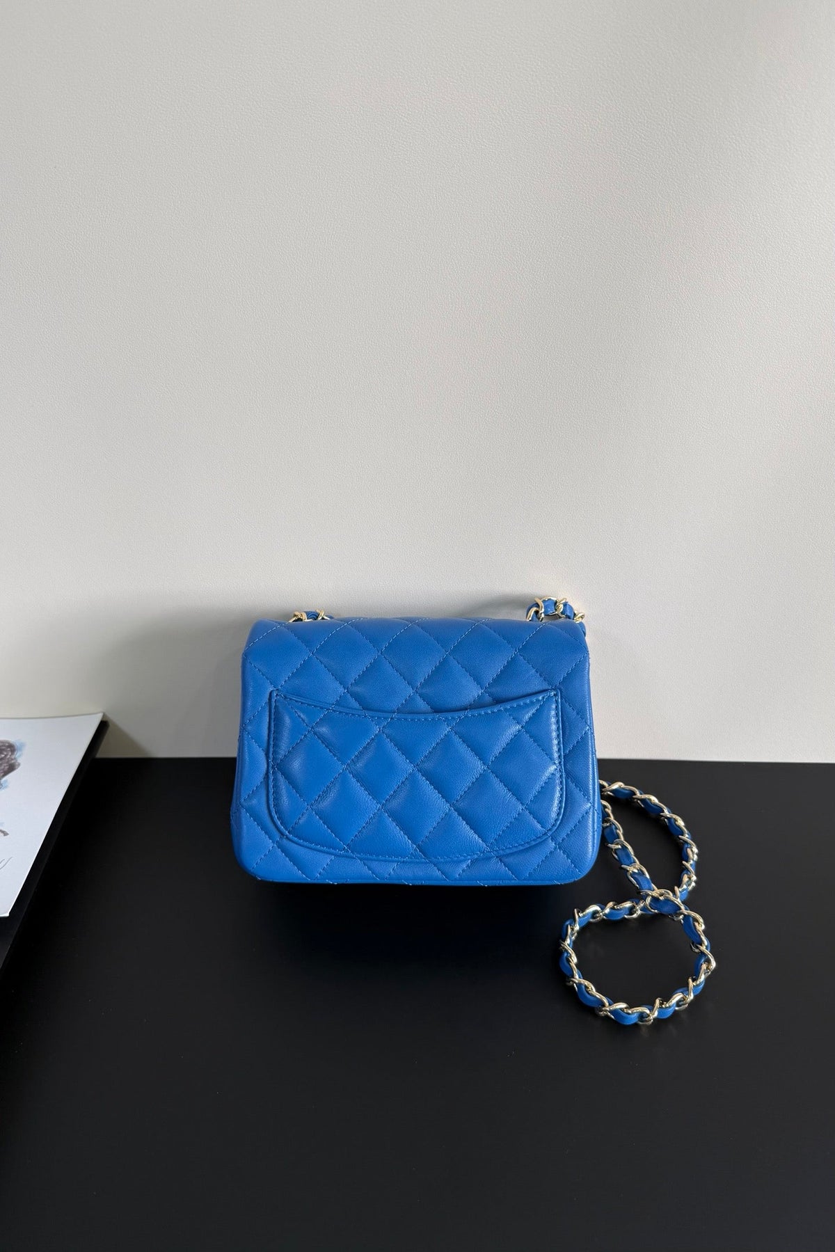 CC Flap Bag 17cm Cobalt Blue Sheepskin GHW 284816
