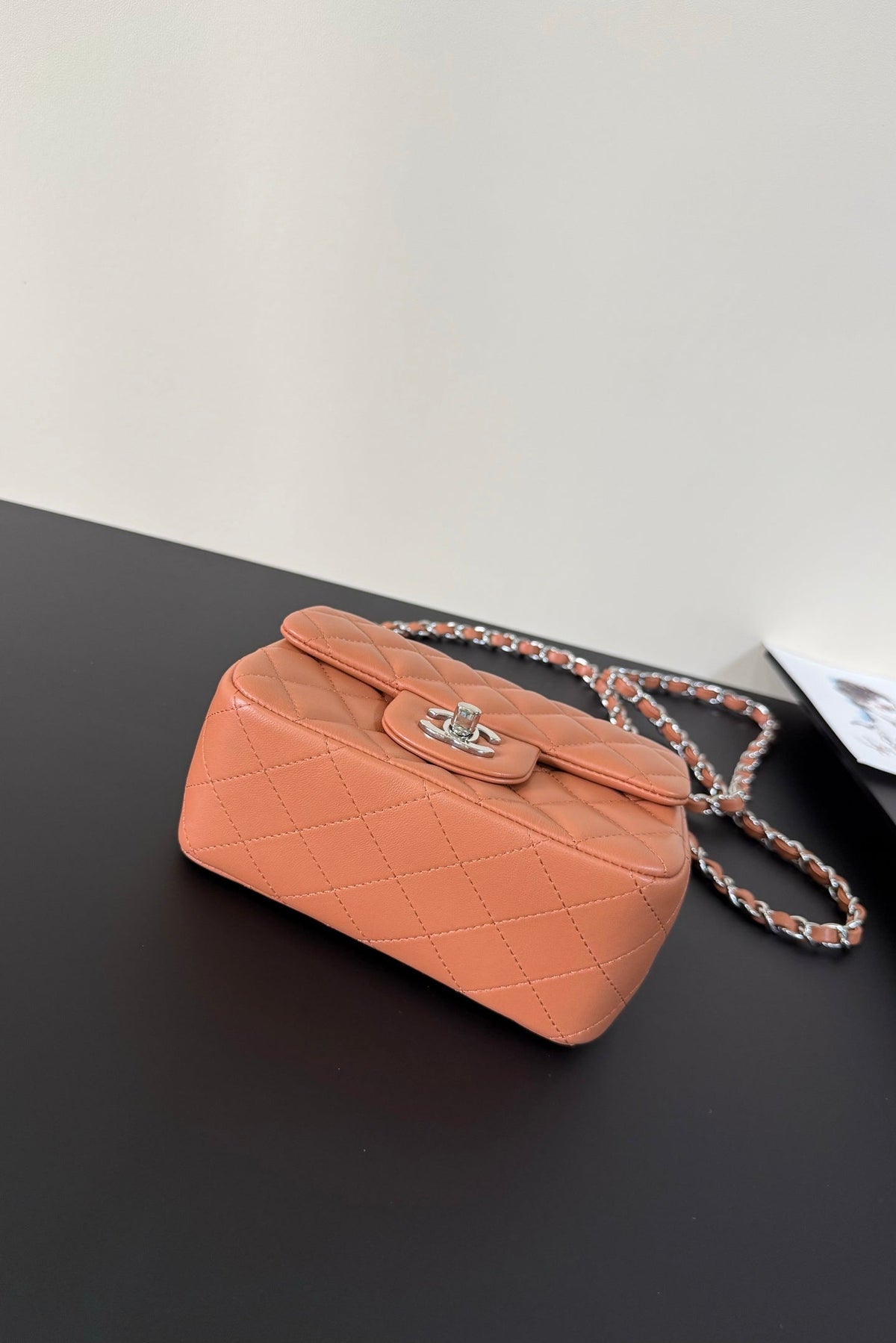 CC Flap Bag 17cm Brown Brick Sheepskin SHW 284818