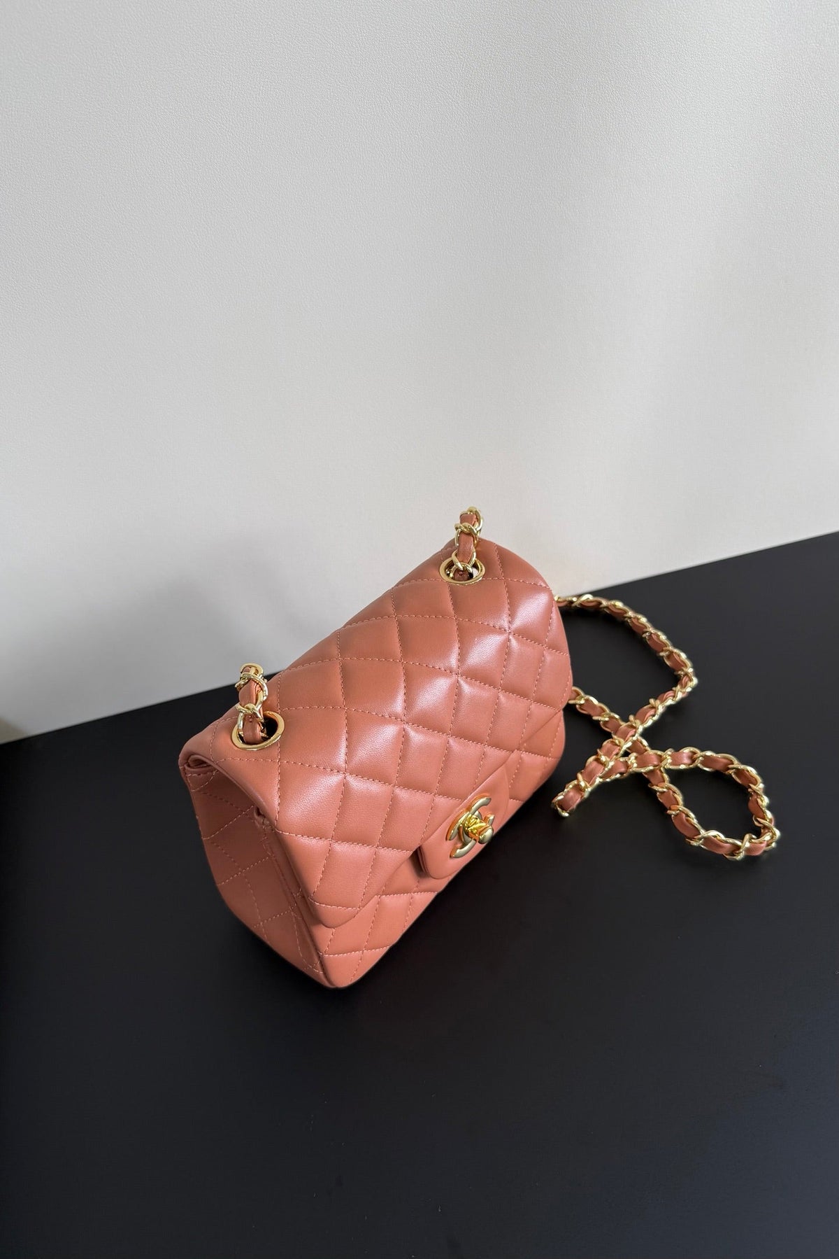CC Flap Bag 17cm Brown Brick Sheepskin GHW 284820