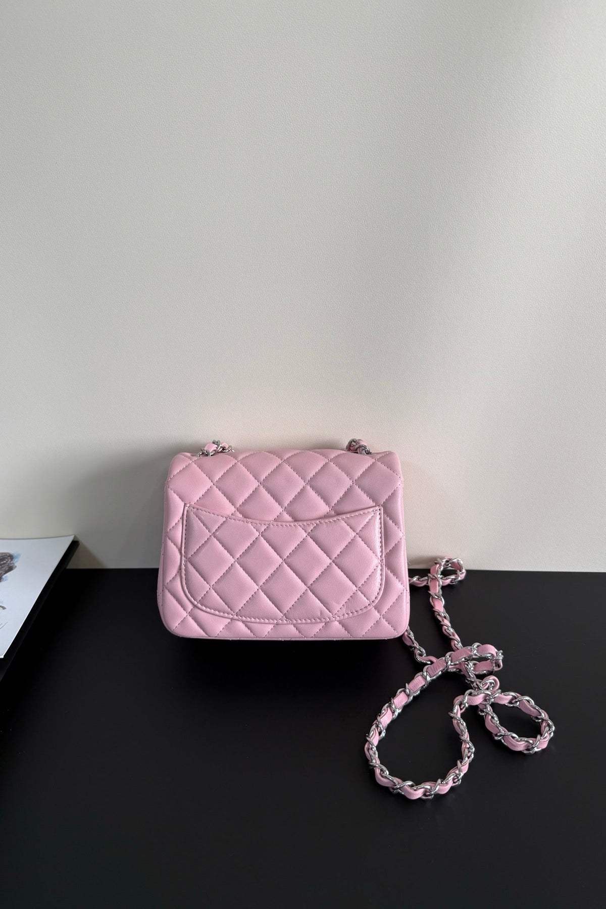 CC Flap Bag 17cm Pink Sheepskin SHW 284823