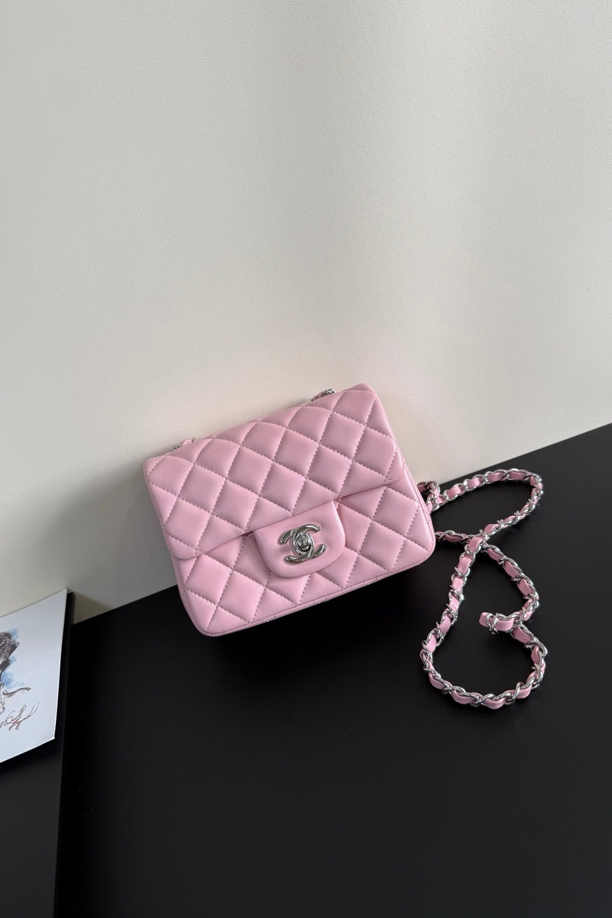 CC Flap Bag 17cm Pink Sheepskin SHW 284823