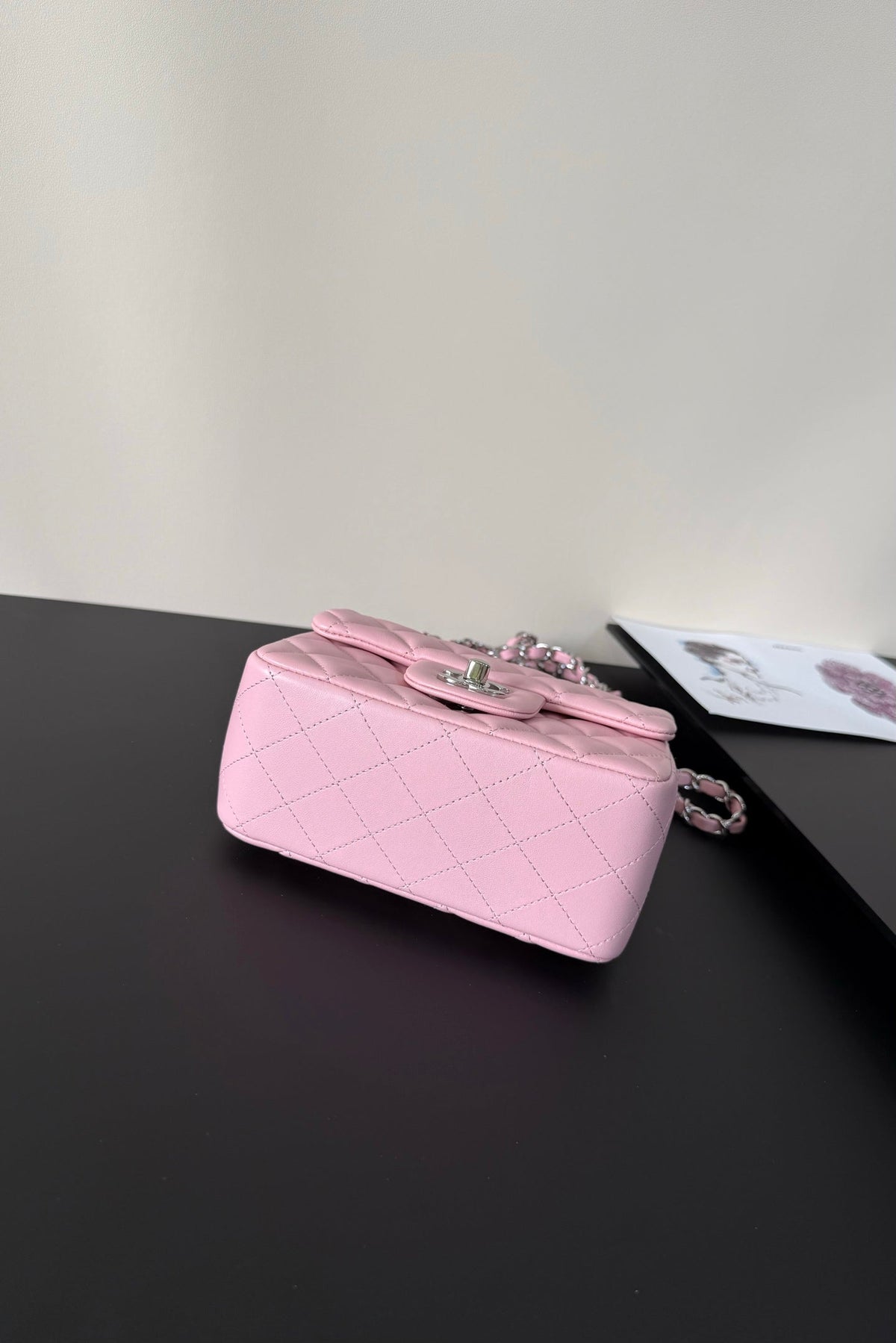 CC Flap Bag 17cm Pink Sheepskin SHW 284823