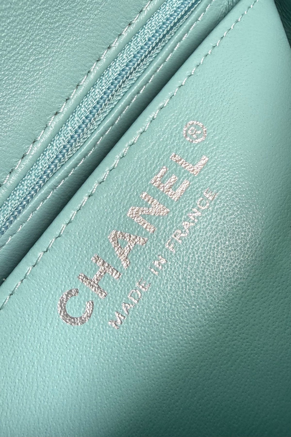 CC Flap Bag 17cm Light Blue Sheepskin SHW 284837