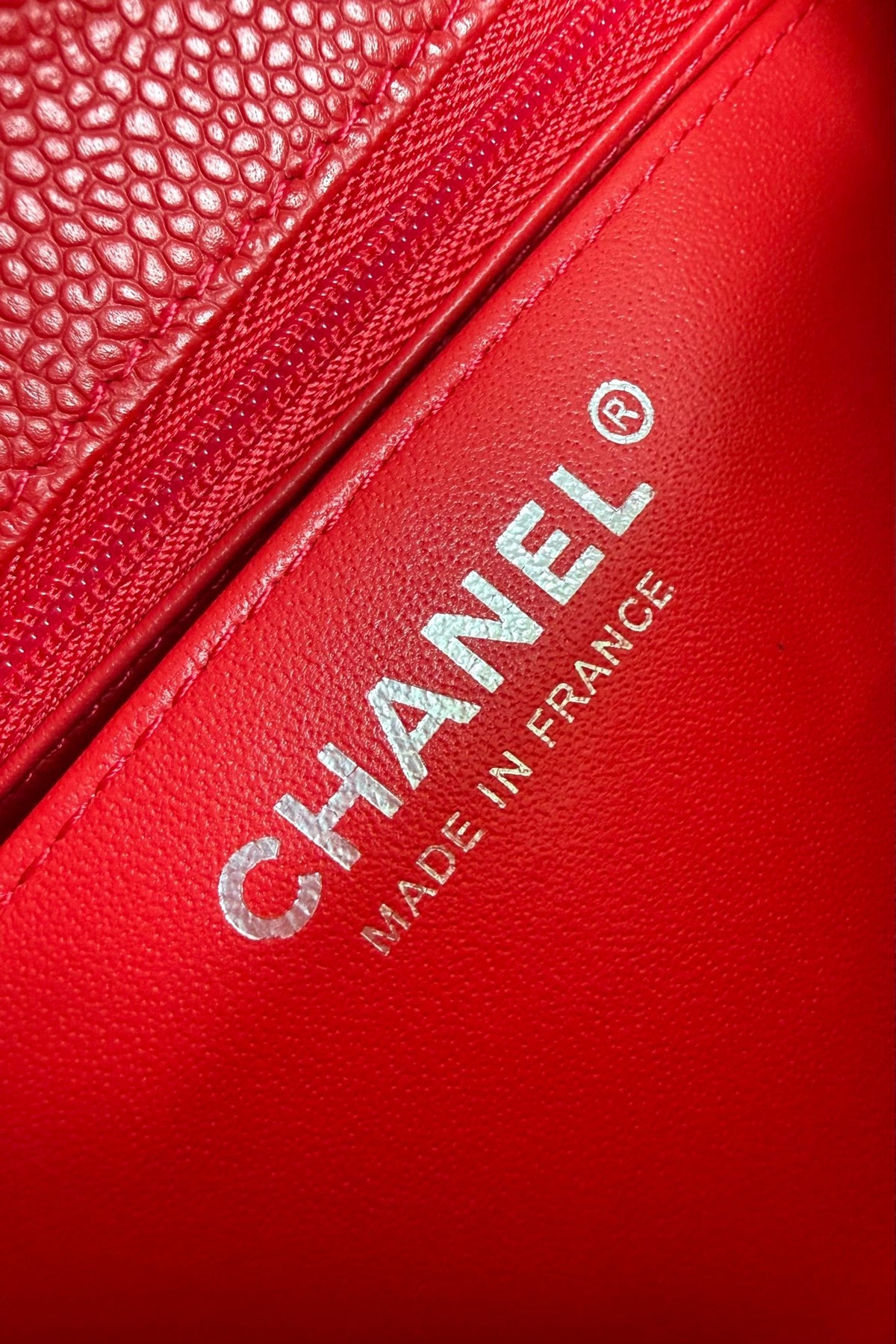 CC Flap Bag 17cm Red Caviar SHW 284745