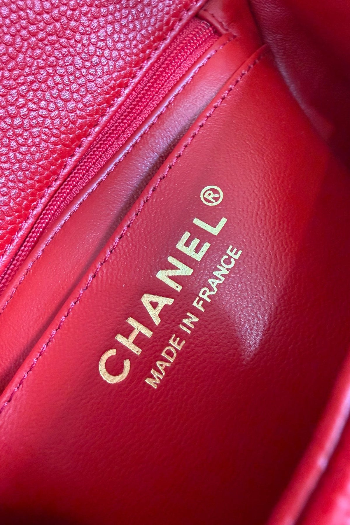 CC Flap Bag 17cm Red Caviar GHW 284747