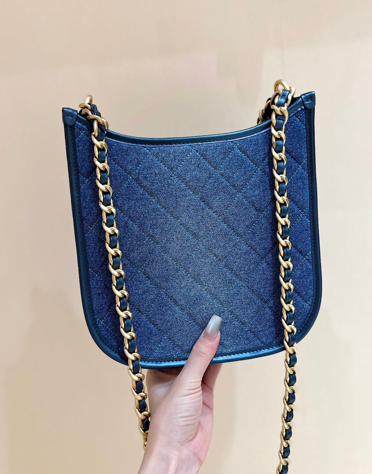CC 24S AS4532 Shoulder Bag 22cm Blue Denim Light GHW