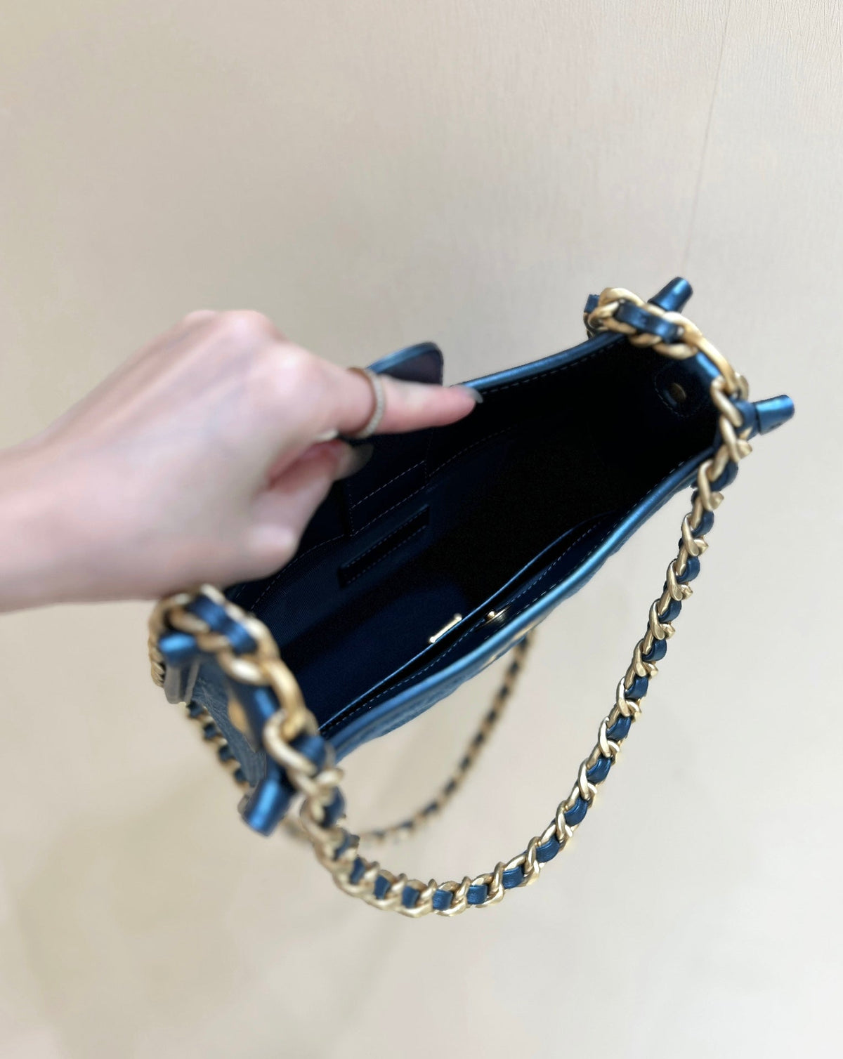 CC 24S AS4532 Shoulder Bag 22cm Blue Denim Light GHW