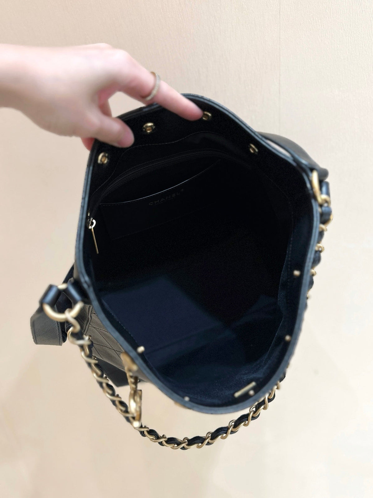 CC AS5406 25P Hobo Bag Black Calfskin 289647