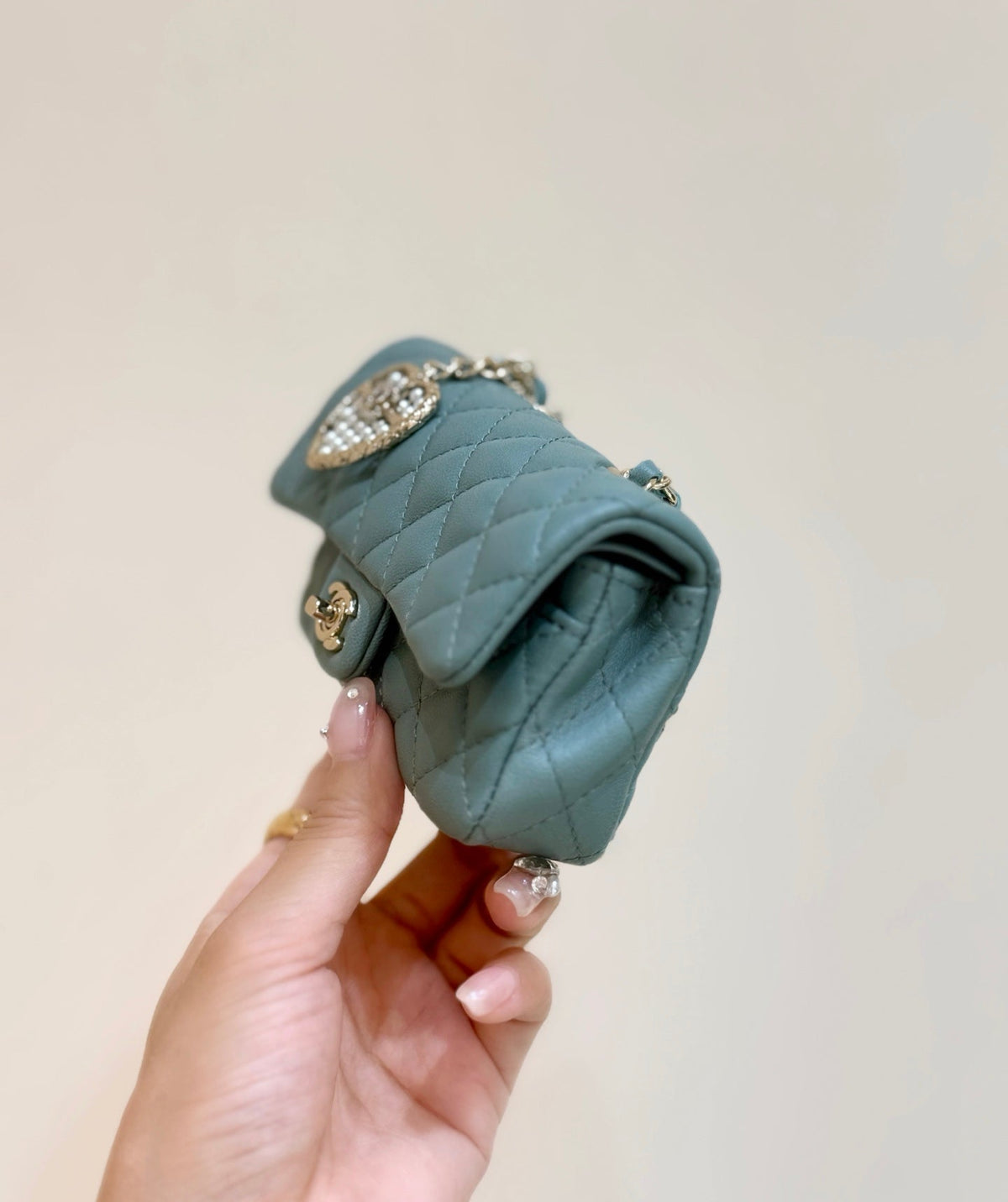 CC 25A Super Mini Bag 12.5cm Dusty Turquoise Lambskin
