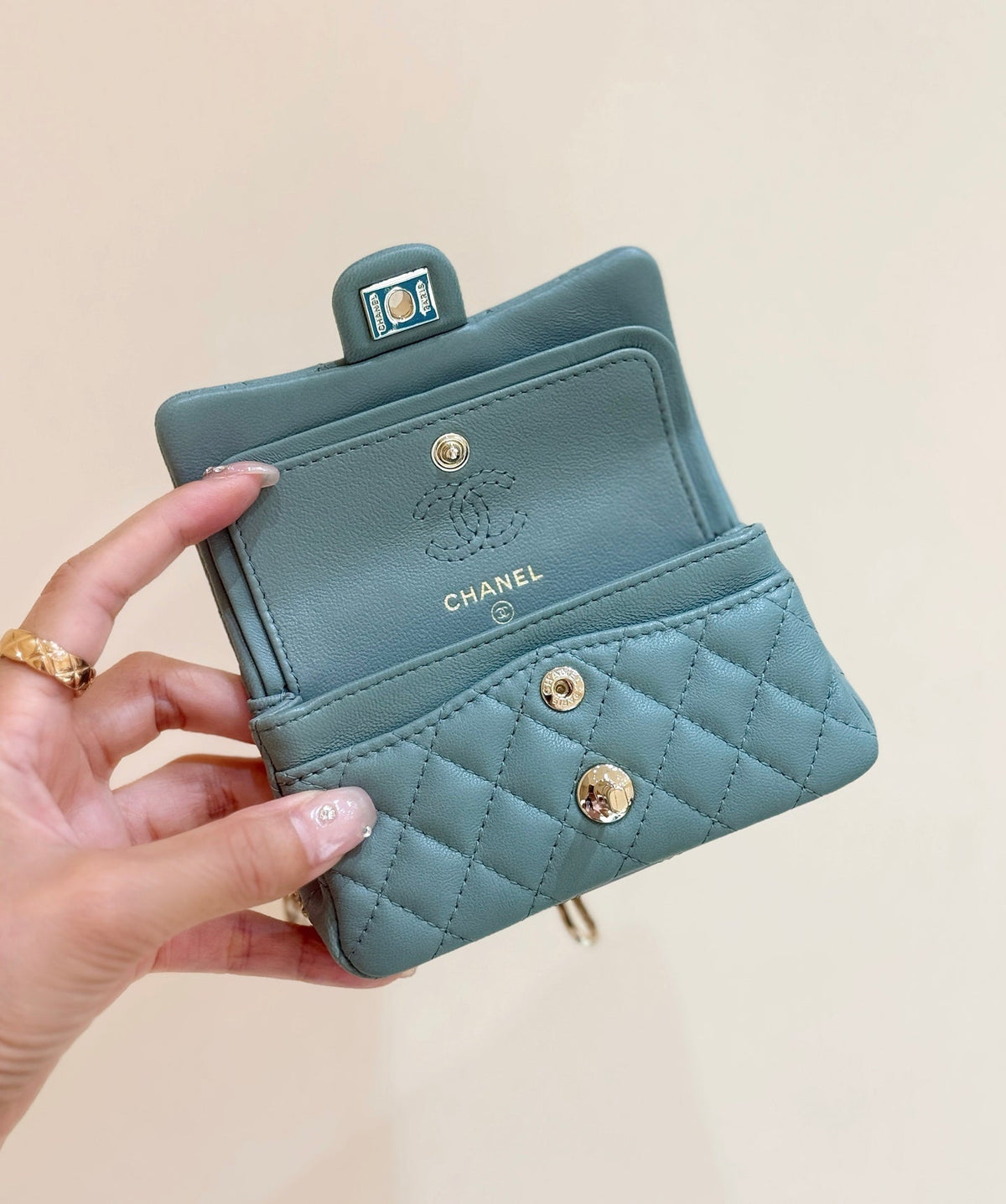 CC 25A Super Mini Bag 12.5cm Dusty Turquoise Lambskin