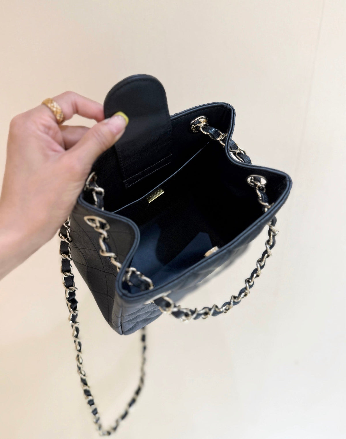 CC 2025 Mini Tote Bag Black Calfskin 346305