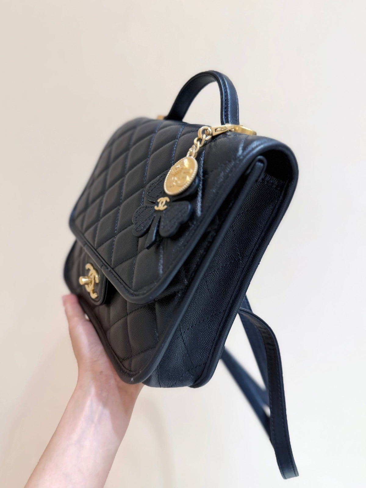 CC 25s Backpack 22 black calfskin