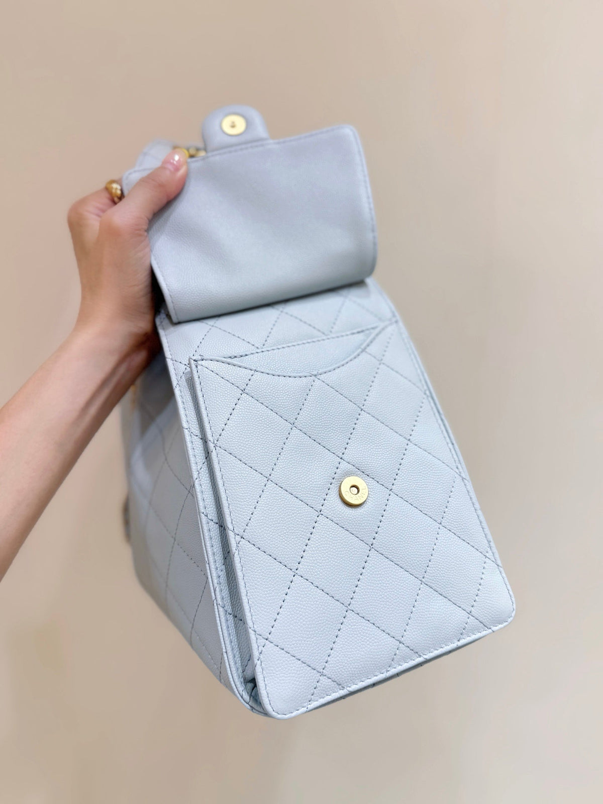 CC 25C Hobo Bag Large 40cm Light Blue Caviar GHW 290193