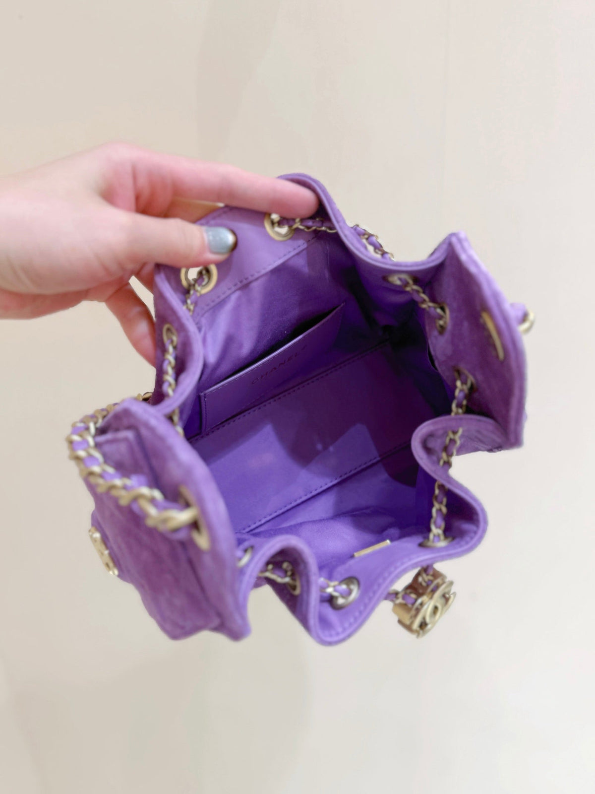 CC 2025 Hobo Bag 22cm Purple Suede 346375
