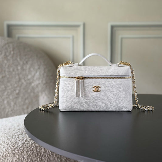 CC 26s Vanity Bag 19.5cm White Cowhide
