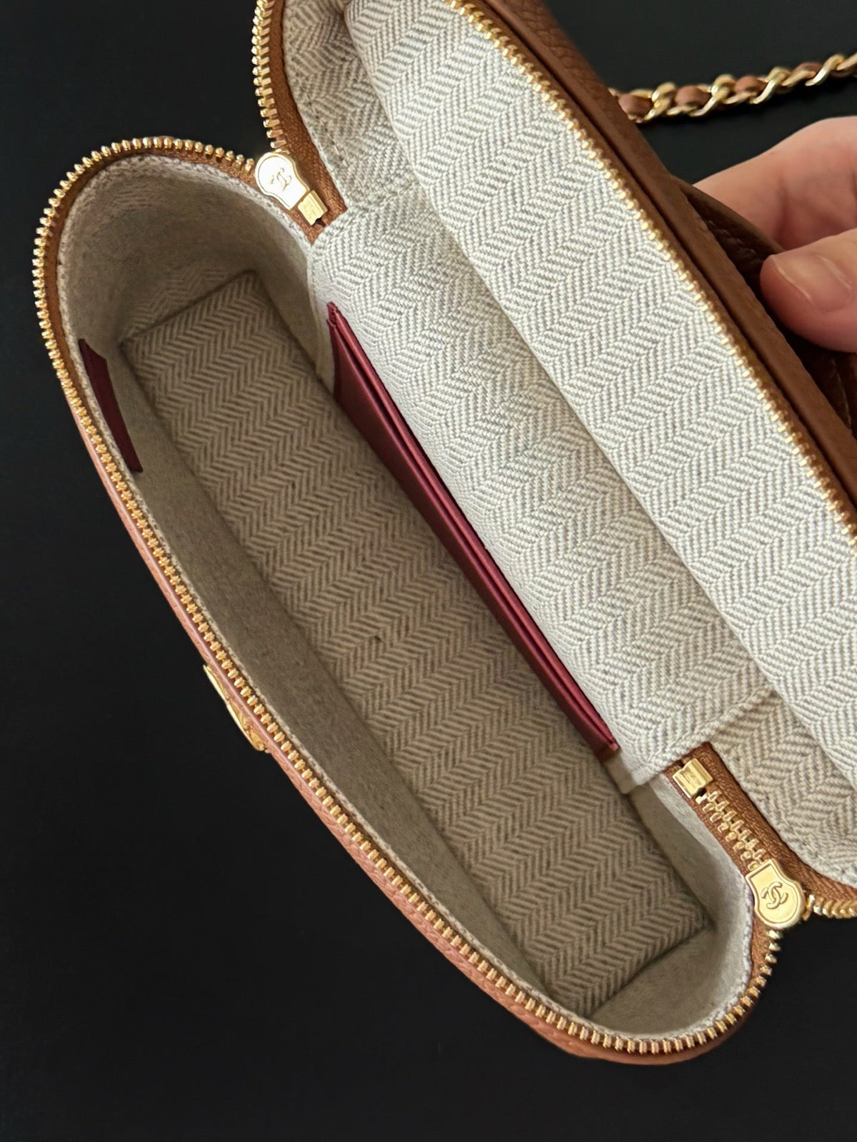 CC 26s Vanity Bag 19.5cm Brown Cowhide