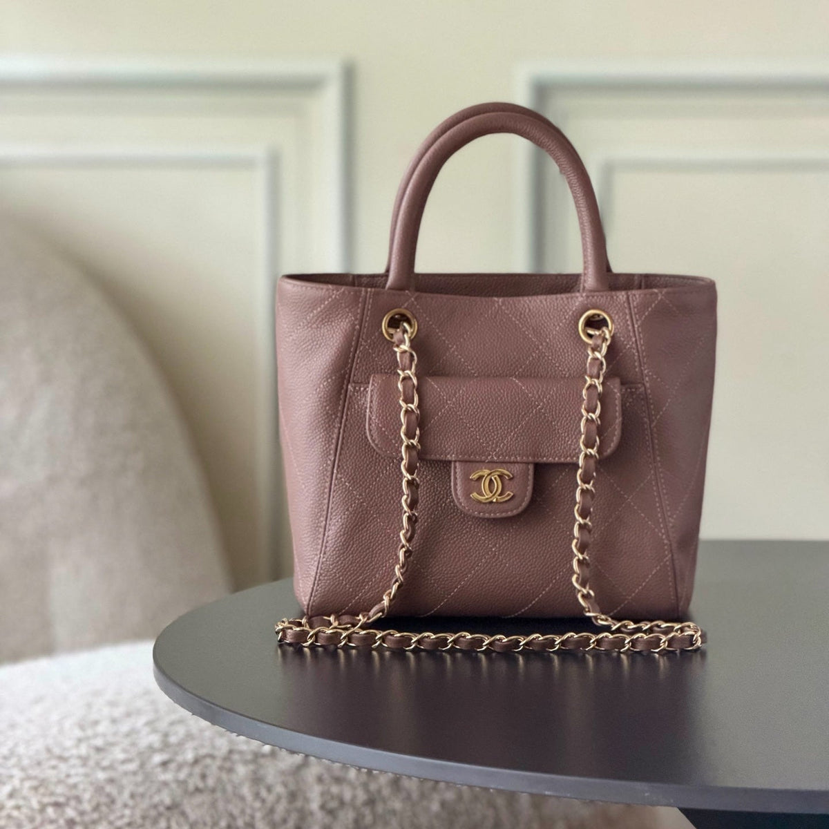 CC 26s Shopping Basket Bag Brown Caviar