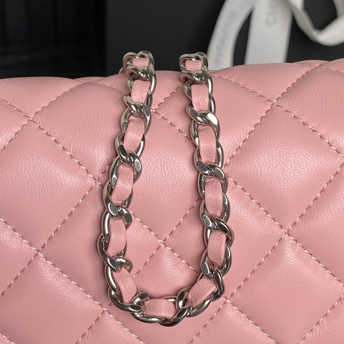 CHANEL 25S FLAP BAG 20 IN PINK BABY CALFSKIN SILVER HARDWARE