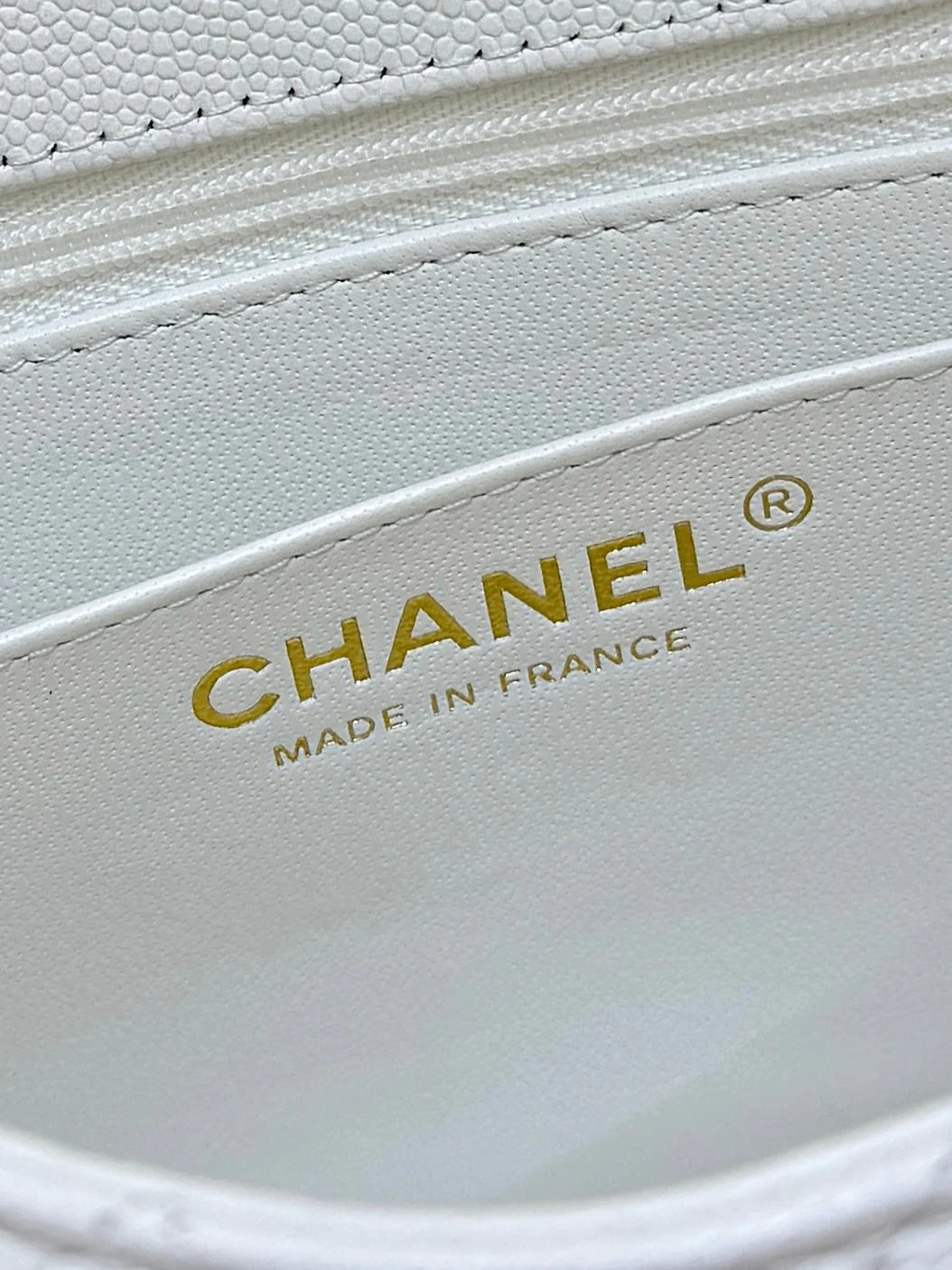 CHANEL 25S MINI SQUARE FLAP BAG 17 IN WHITE CALFSKIN CAVIAR GOLD HARDWARE
