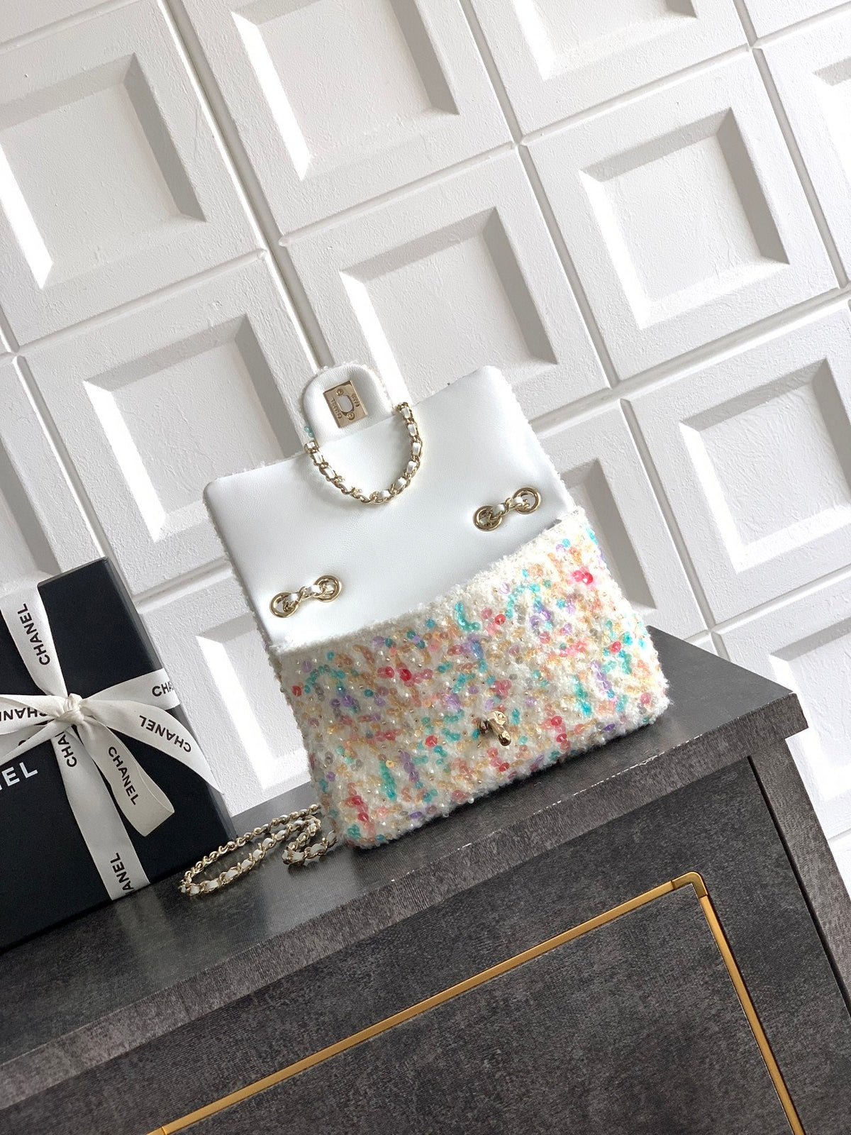 Chanel 2026 Flap Bag 20cm Multicolor Sequin Leather