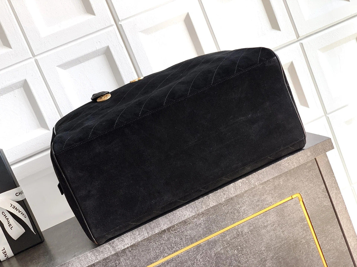 Chanel 2026 Boston Bag 41cm Black Suede