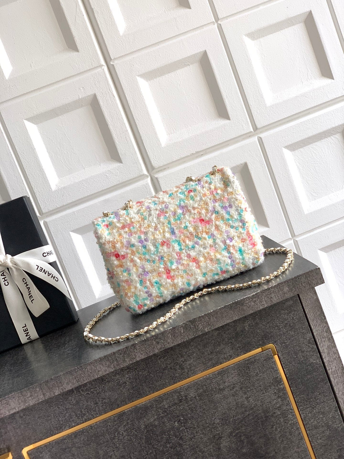 Chanel 2026 Flap Bag 20cm Multicolor Sequin Leather