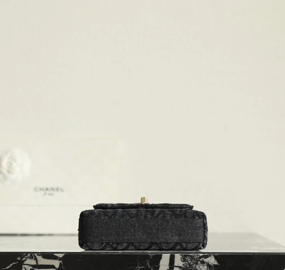 Chanel 2026 Coco Top Handle Bag 14.5cm Black Denim Leather 352687