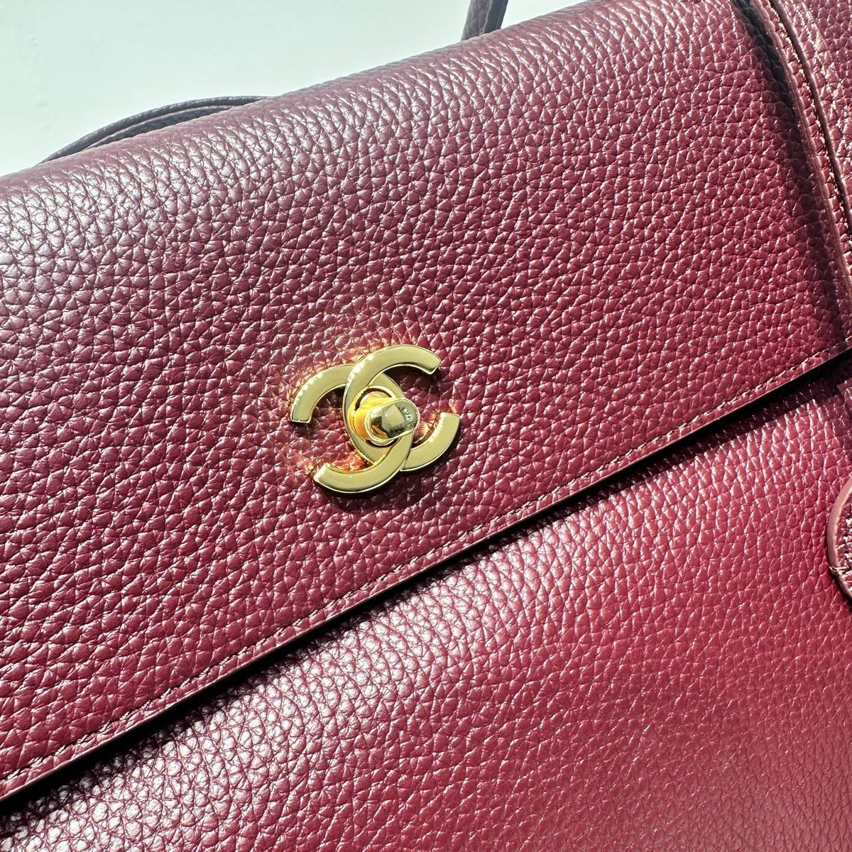Chanel 2026 Large Shopping Bag 43cm Burgundy Grained Calfskin 363704
