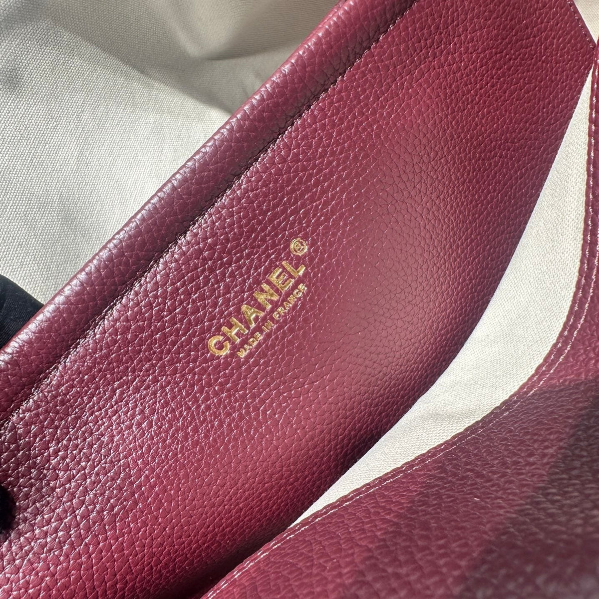 Chanel 2026 Large Shopping Bag 43cm Burgundy Grained Calfskin 363704