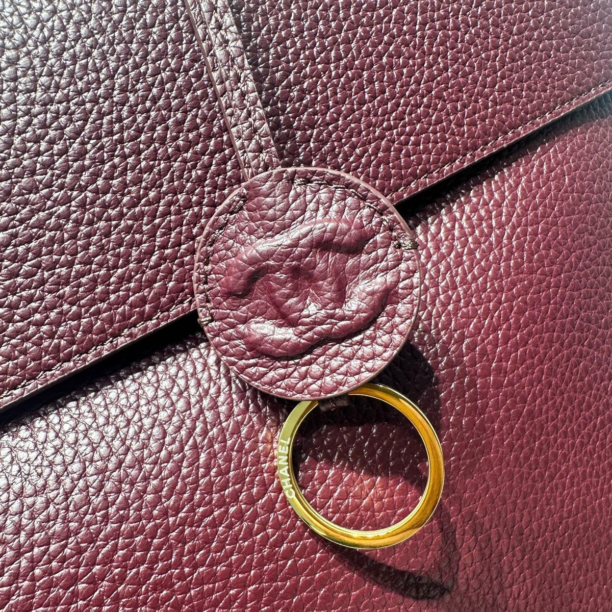 Chanel 2026 Large Shopping Bag 43cm Burgundy Grained Calfskin 363704