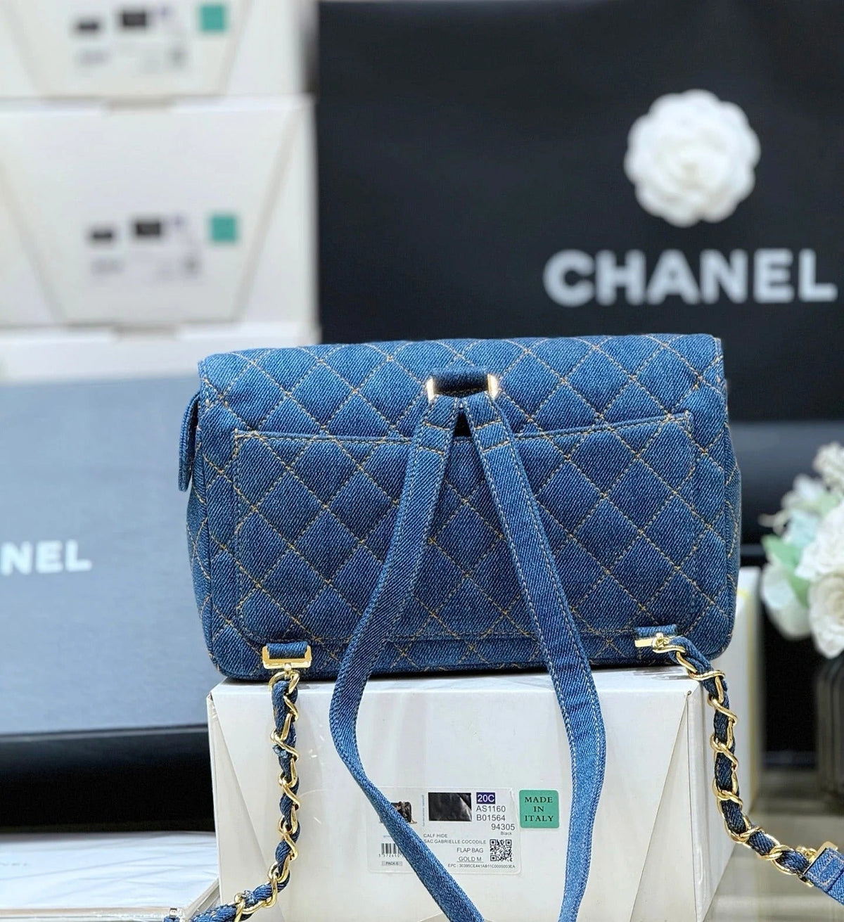 Chanel 2026 Backpack 26cm Blue Denim Leather 289705