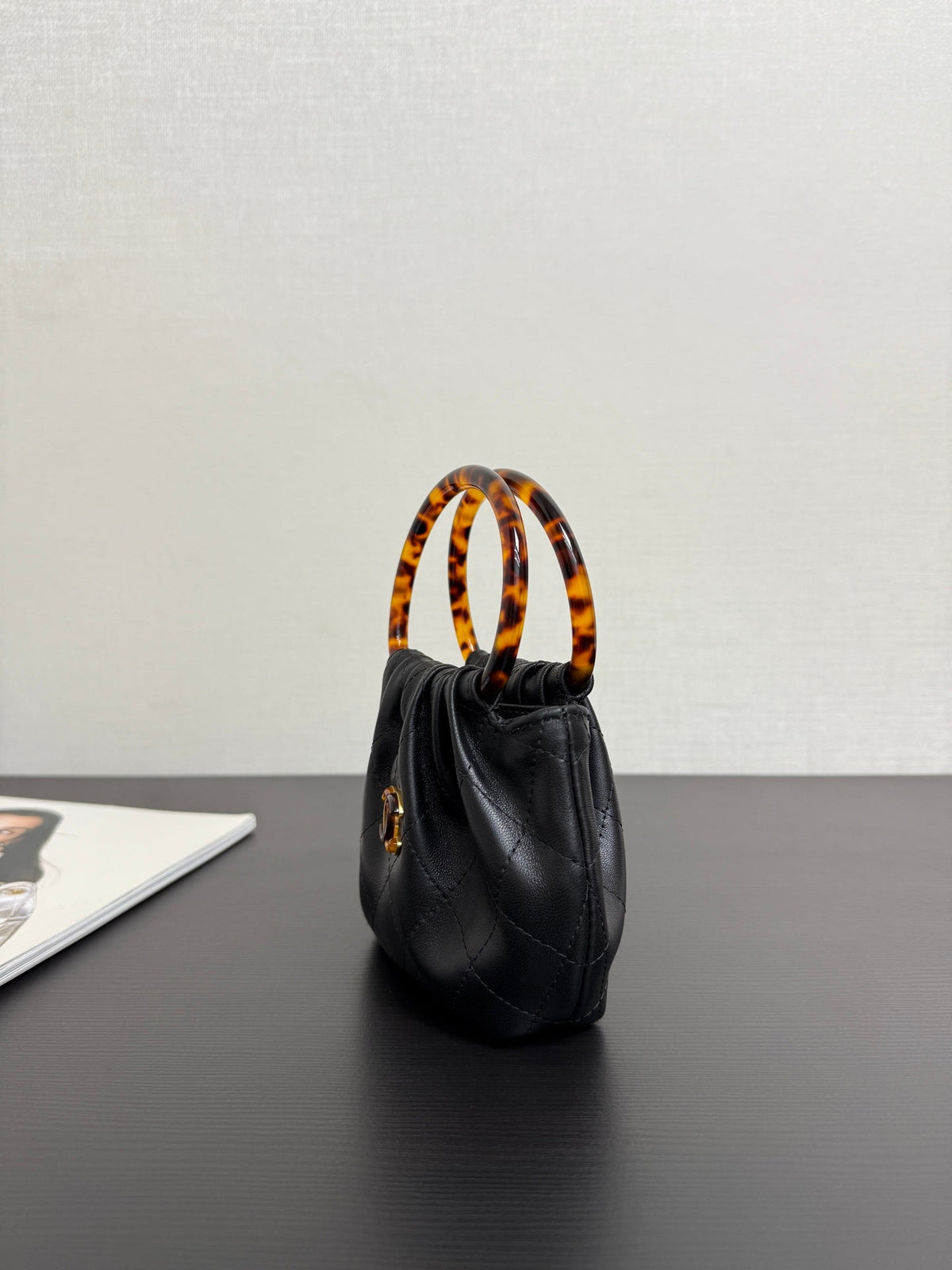 Chanel 26 Tortoiseshell Mini Bag 16 Black Lambskin