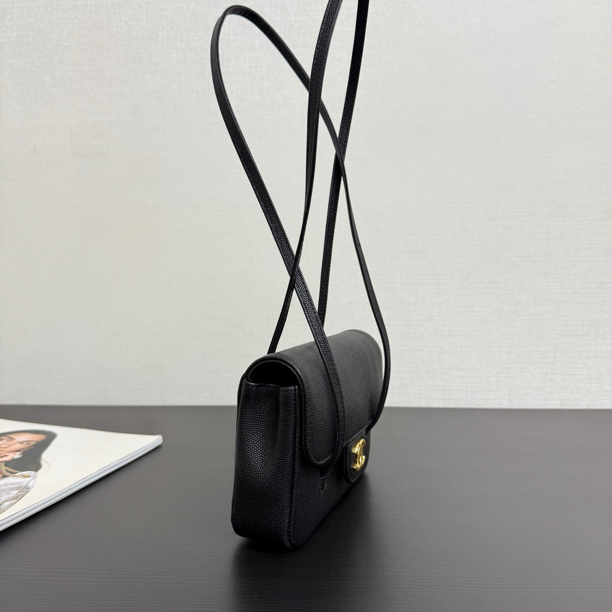 Chanel 26 Shoulder Bag 17 Black Caviar Leather
