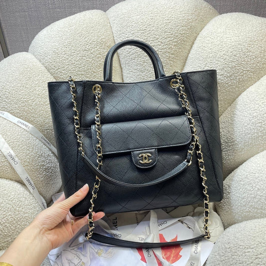 Chanel 2026 Shopping Bag 39cm Grained Calfskin Leather