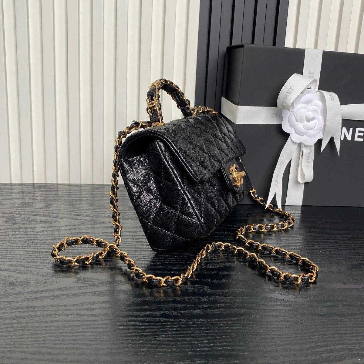 CHANEL 25S FLAP BAG 22 IN PINK CALFSKIN GOLD HARDWARE