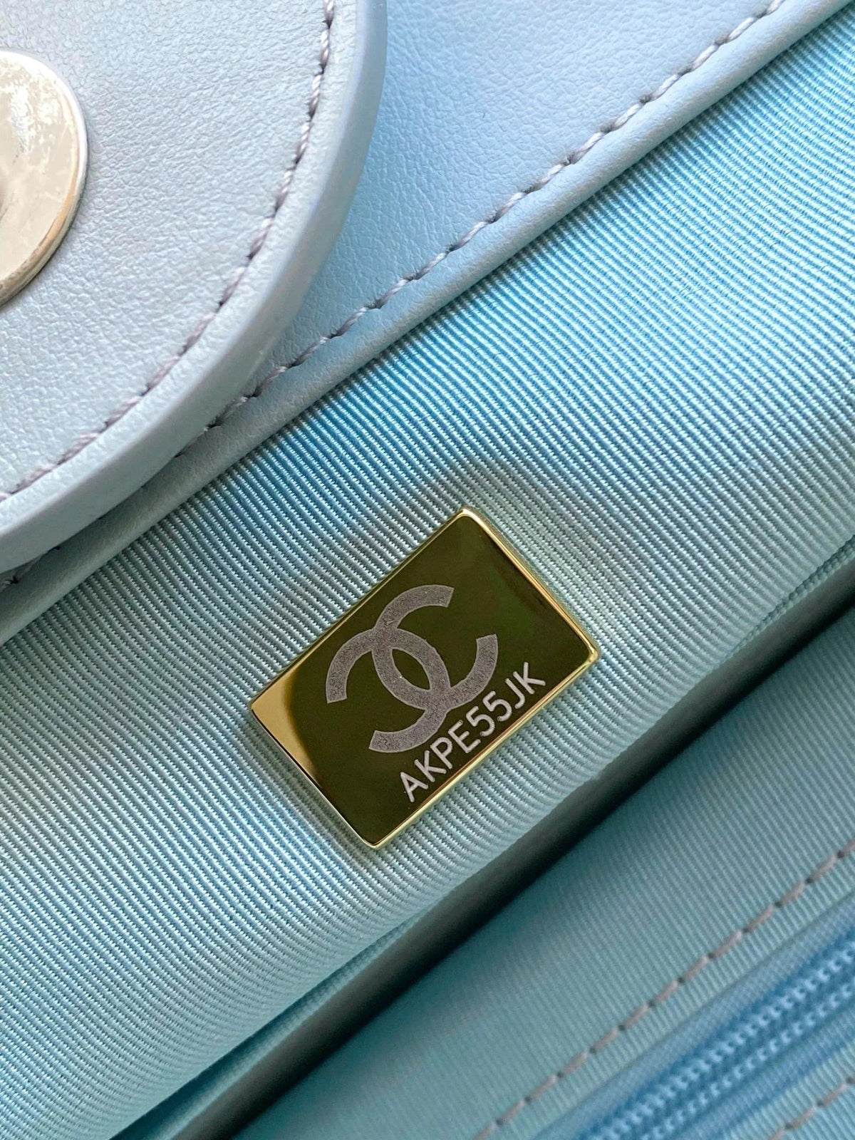 Chanel 2026 Deauville Tote Bag 46cm Light Blue mix White Canvas Leather 331129