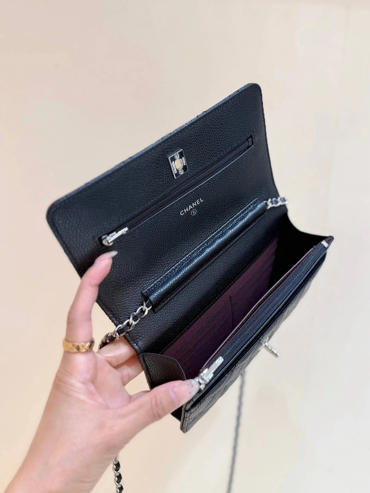 CHANEL 25S MINI FLAP BAG 19 IN BLACK CALFSKIN SLIVER HARDWARE