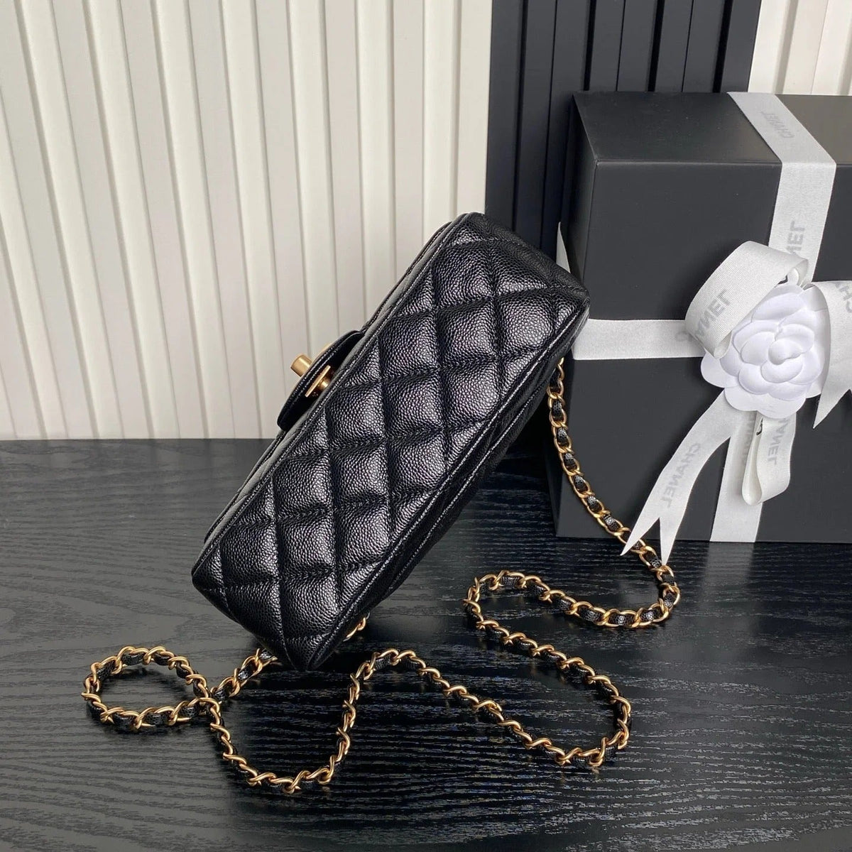 CHANEL 25S FLAP BAG 22 IN PINK CALFSKIN GOLD HARDWARE