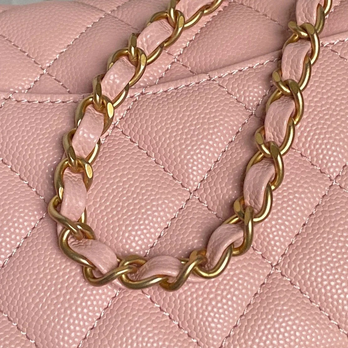 CHANEL 25S FLAP BAG 19 IN PINK CALFSKIN GOLD HARDWARE