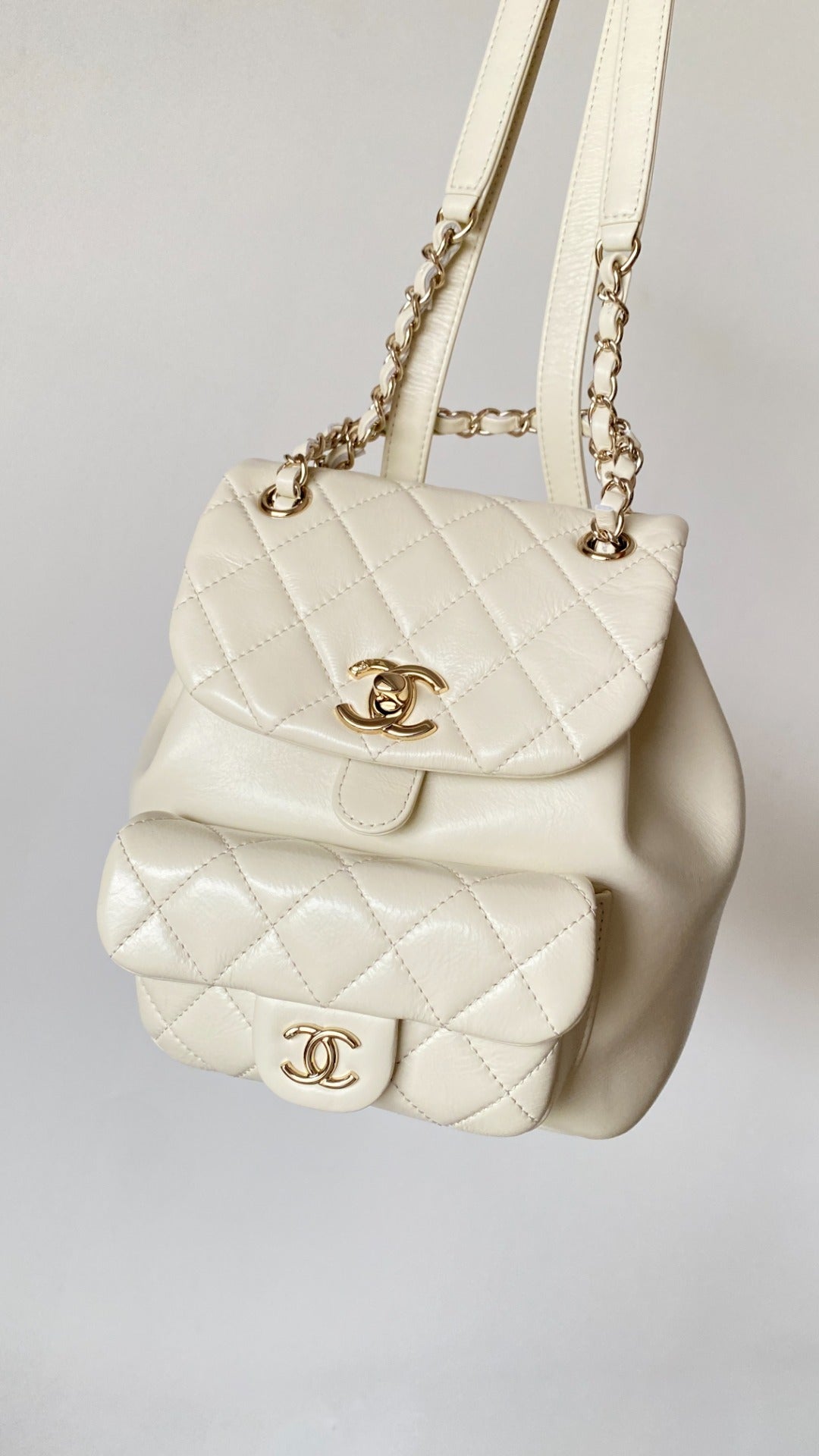 CC 24A Duma Backpack Mini White Lambskin